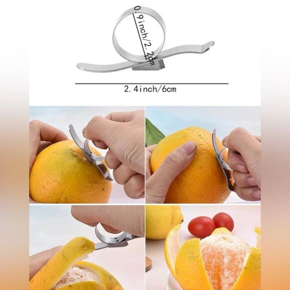 1pc Stainless Steel Orange Peeler, Simple Vegetable/ fruits Peeler - Picture 4 of 6